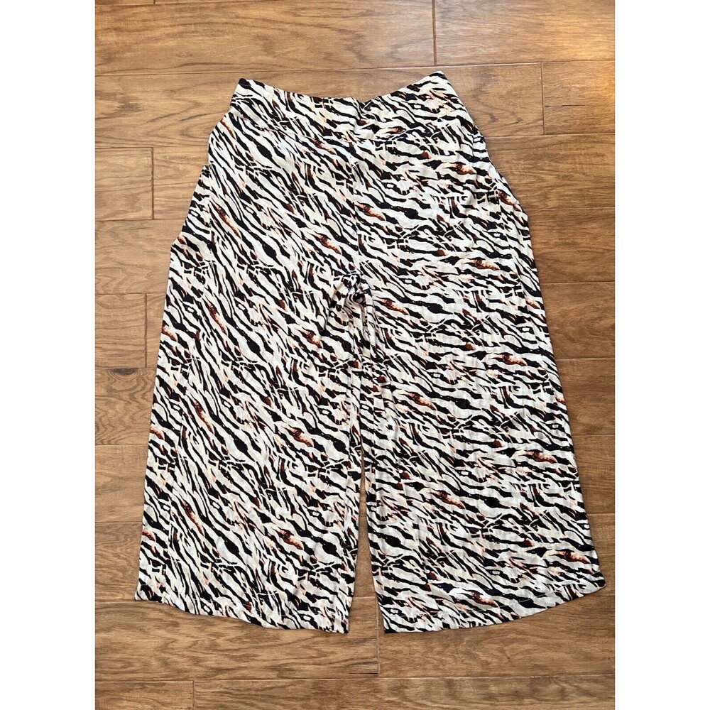 Torrid Pants Size 3R Pull-On Super Wide Leg Streaky Satin High-Rise Zebra Stripe